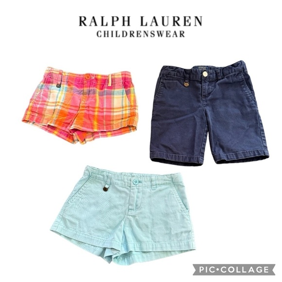 Polo Ralph Lauren girls classic chino shorts bermuda bundle lot of 3 size 6 - Picture 1 of 11